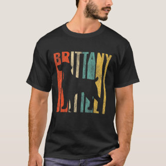 Brittany Spaniel Retro 1970er Hund geknackt Bedrän T-Shirt