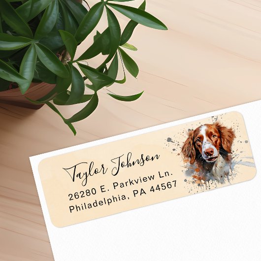 Brittany Spaniel Rücksendeadresse Label