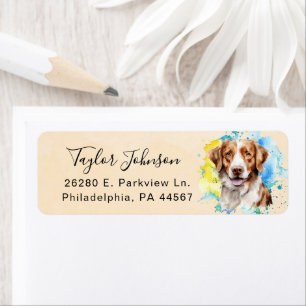 Brittany Spaniel Rücksendeadresse Label