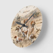 Brittany Spaniel  Runde Wanduhr (Winkel)