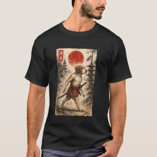 Brittany Spaniel Samurai Krieger Vintage Ukiyo-e D T-Shirt