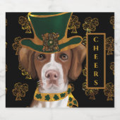 Brittany Spaniel Schaumweinetikett (Einzelnes Label)