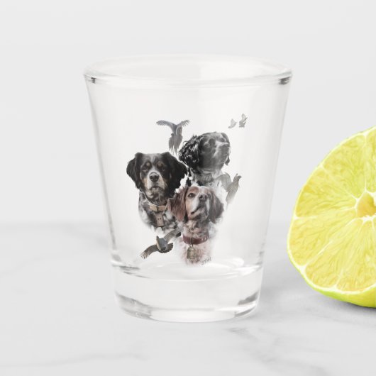 Brittany Spaniel Schnapsglas (Vorderseite)