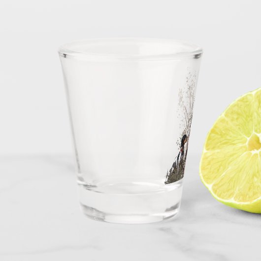 Brittany Spaniel Schnapsglas (Links)