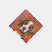 Brittany Spaniel Serviette (Ecke)