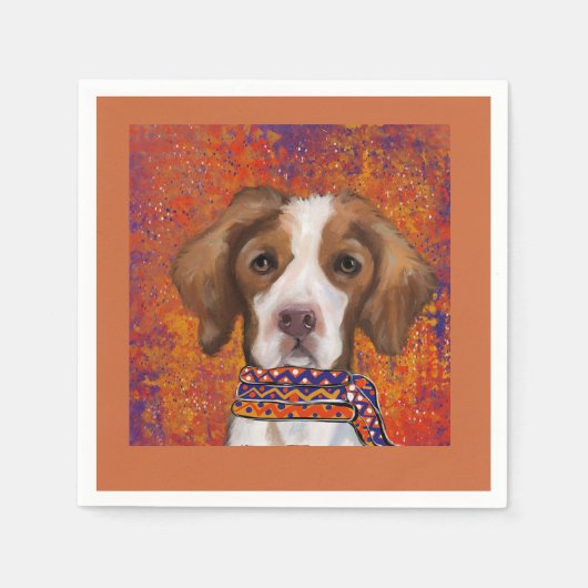 Brittany Spaniel Serviette (Vorderseite)
