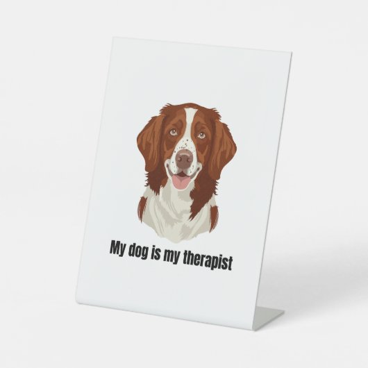 Brittany Spaniel Sockelschild (Vorderseite)