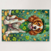 Brittany Spaniel St. Patrick’s Day Glückshund Puzzle (Horizontal)