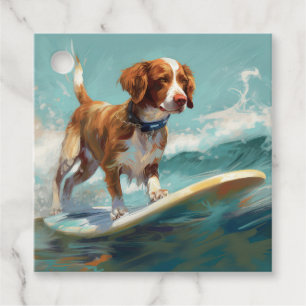 Brittany Spaniel Strand Surfen Malerei Geschenkanhänger