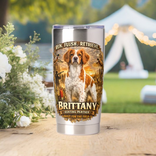 Brittany Spaniel Thermobecher (Hochzeit (gedreht))