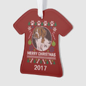 Brittany Spaniel Ugly Christmas Sweater Ornament (Vorderseite)