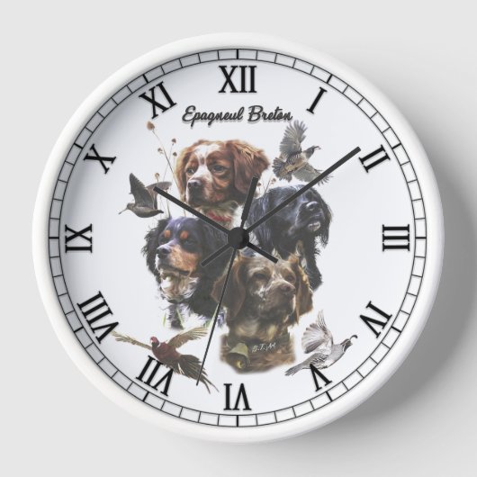 Brittany Spaniel Uhr (Vorderseite)