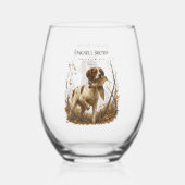 Brittany Spaniel und Waldschnepfe Weinglas Ohne Stiel (Vorderseite)