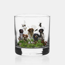 Brittany Spaniel und Waldschnepfe Whiskyglas