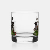 Brittany Spaniel und Waldschnepfe  Whiskyglas (Links)