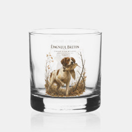 Brittany Spaniel und Waldschnepfe Whiskyglas