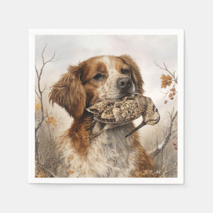 Brittany Spaniel & Waldschnepfenjagd Serviette