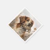 Brittany Spaniel & Waldschnepfenjagd Serviette (Ecke)