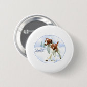 Brittany Spaniel Weihnachten Button (Vorne & Hinten)