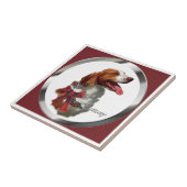 Brittany Spaniel Weihnachten Fliese (Seite)