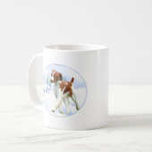 Brittany Spaniel Weihnachten Kaffeetasse (Vorderseite Links)