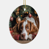 Brittany Spaniel Weihnachten Keramik Ornament (Rechts)