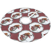 Brittany Spaniel Weihnachten Polyester Weihnachtsbaumdecke (Schrägansicht)