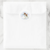 Brittany Spaniel Weihnachten Runder Aufkleber (Tasche)
