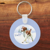 Brittany Spaniel Weihnachten Schlüsselanhänger (Rückseite)