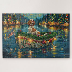 Brittany Spaniel Weihnachtliche Reise Puzzle