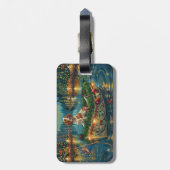 Brittany Spaniel Weihnachts Feierliche Reise Gepäckanhänger (Rückseite vertikal)