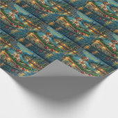 Brittany Spaniel Weihnachts Feierliche Reise Geschenkpapier (Ecke)