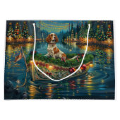 Brittany Spaniel Weihnachts Feierliche Reise Große Geschenktüte (Vorderseite)