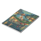 Brittany Spaniel Weihnachts Feierliche Reise Notizblock (Rotiert)