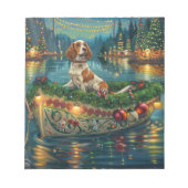 Brittany Spaniel Weihnachts Feierliche Reise Notizblock (Vorderseite)