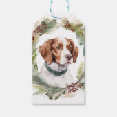 Brittany Spaniel Weihnachtsfeiertag Festliche Jung Geschenkanhänger (Vorderseite)