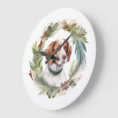 Brittany Spaniel Weihnachtsfeiertag Festliche Jung Große Wanduhr (Winkel)