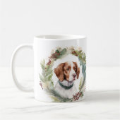 Brittany Spaniel Weihnachtsfeiertag Festliche Jung Kaffeetasse (Links)