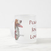 Brittany Spaniel Weihnachtsgeschenke Mattglastasse (Vorderseite Links)
