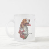 Brittany Spaniel Weihnachtsgeschenke Mattglastasse (Links)