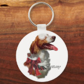 Brittany Spaniel Weihnachtsgeschenke Schlüsselanhänger (Vorderseite)