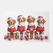 Brittany Spaniel Weihnachtskleid Santa Hut Fußmatte (Vorderseite)
