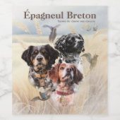 Brittany Spaniel Weinetikett (Einzelnes Label)