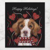 Brittany Spaniel Weinetikett (Einzelnes Label)