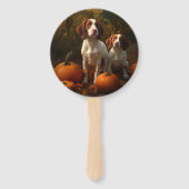 Brittany Spaniel Welpe Autumn Delight Pumpkin Fächer (Vorderseite)