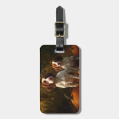 Brittany Spaniel Welpe Autumn Delight Pumpkin Gepäckanhänger (Vorderseite vertikal)