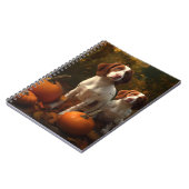 Brittany Spaniel Welpe Autumn Delight Pumpkin Notizblock (Linke Seite)