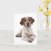 Brittany Spaniel Welpe Doppy Blank Note Card Karte (Gelbe Blume)