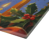 Brittany Spaniel with Christmas Lights Holiday Schneidebrett (Ecke)