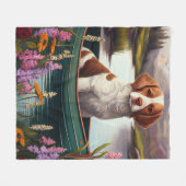 Brittany Spanier auf dem Paddle: Ein Landschaftlic Fleecedecke (Vorderseite (Horizontal))